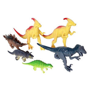 LOT Of 6 Assorted Plastic Toy Dinosaurs